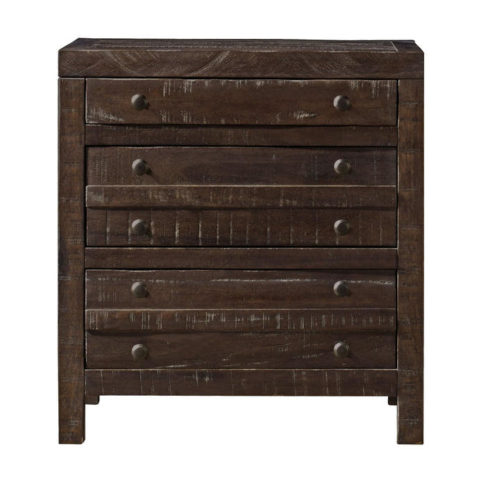 Modus Furniture Townsend Three Drawer Solid Wood Nightstand in Java 655450159879 8T0681 Image 2