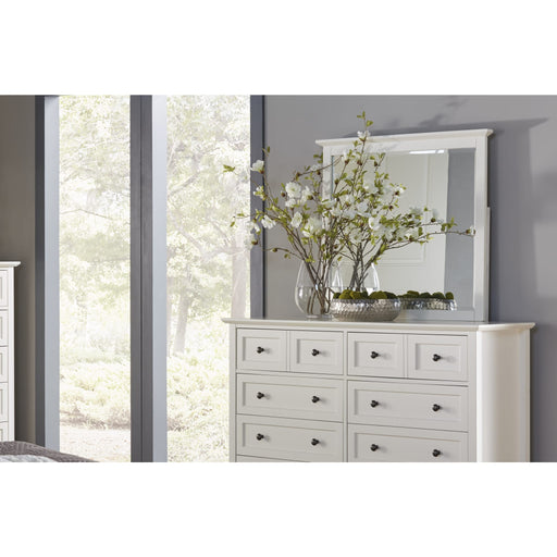 Modus Furniture Paragon Beveled Glass Mirror in White 655450163098 4NA483 Main Image