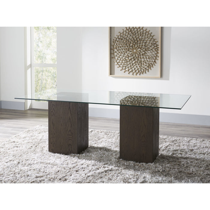 Modus Furniture Modesto Rectangular Glass Top Dining Table in French Roast 655450331312 FPBL61 Main Image