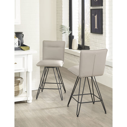 Modus Furniture Demi Hairpin Leg Swivel Counter Stool in Taupe 655450172700 9LE270D Main Image