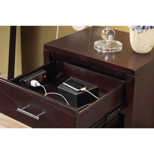 Modus Furniture Nevis Charging Station Nightstand in Espresso 655450062520 NV2381P Main Image