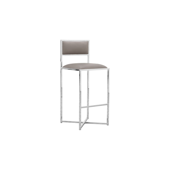 Modus Furniture Amalfi X-Base Bar Stool in Taupe Leather 655450234002 1AE268X Main Image