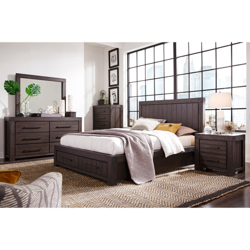 Modus Furniture Heath Two Drawer Wood Storage Bed in Basalt Grey  3H57D  Image 1