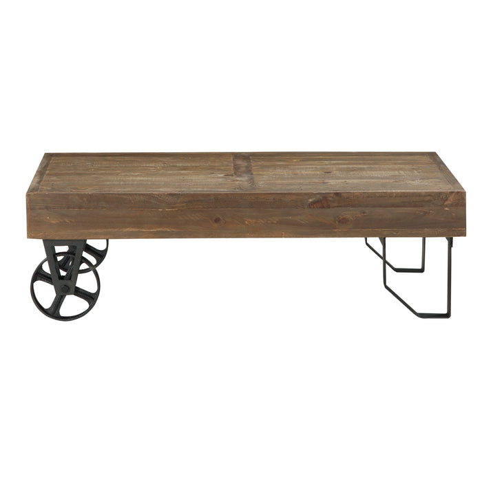 Modus Furniture Coalburn Reclaimed Wood Rectangular Coffee Table in Russett Brown 655450170553 8QQ521 Image 2