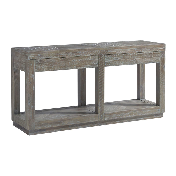 Modus Furniture Herringbone Solid Wood Two Drawer Console in Rustic Latte 655450244315 5QS323 Image 2