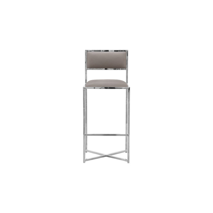 Modus Furniture Amalfi X-Base Bar Stool in Taupe Leather 655450234002 1AE268X Image 1