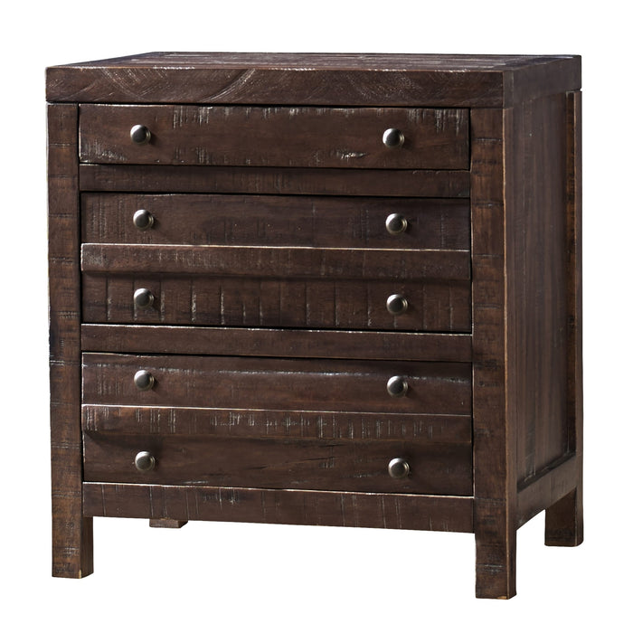 Modus Furniture Townsend Three Drawer Solid Wood Nightstand in Java 655450159879 8T0681 Image 3