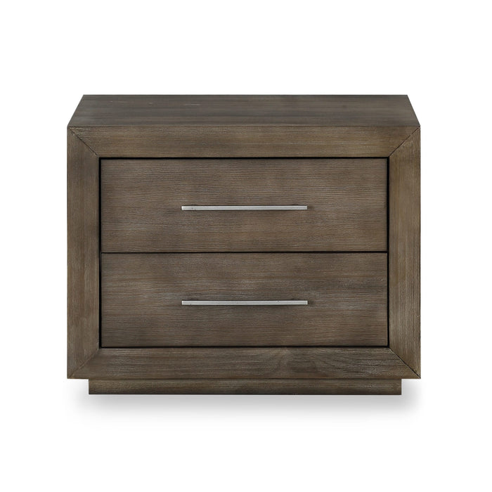 Modus Furniture Melbourne Two Drawer Nightstand with USB in Dark Pine 655450258992 8D6481 Image 4