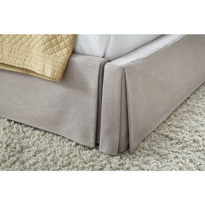 Modus Furniture Laurel UpholsteredSkirted Storage Panel Bed in Wheat  CBC3J 5 Image 2