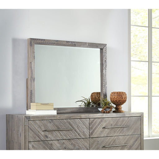 Modus Furniture Alexandra Solid Wood Solid Wood Beveled Glass Mirror in Rustic Latte 655450264771 5RS383 Main Image