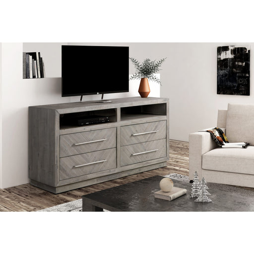 Modus Furniture Alexandra Solid Wood 64 inch Media Console in Rustic Latte 655450282799 5RS32632 Main Image