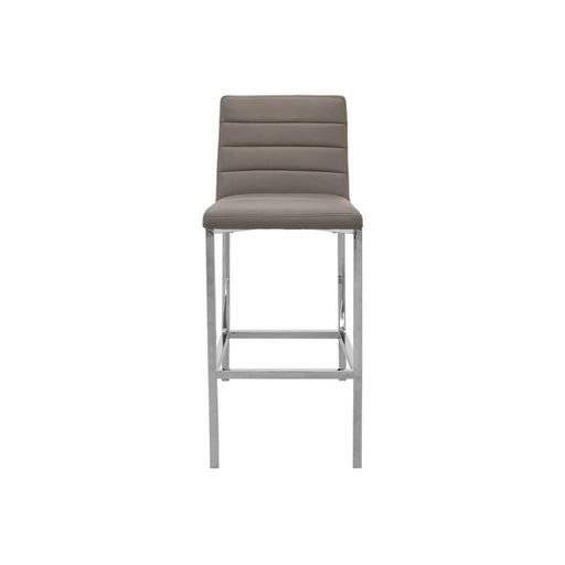 Modus Furniture Amalfi Metal Back Bar Stool in Taupe Leather 655450233999 1AE268M Image 1