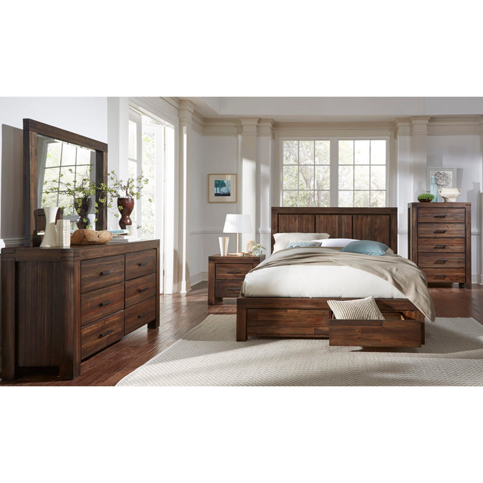 Modus Furniture Meadow Two Drawer Solid Wood Nightstand in Brick Brown 655450091650 3F4181 Image 1