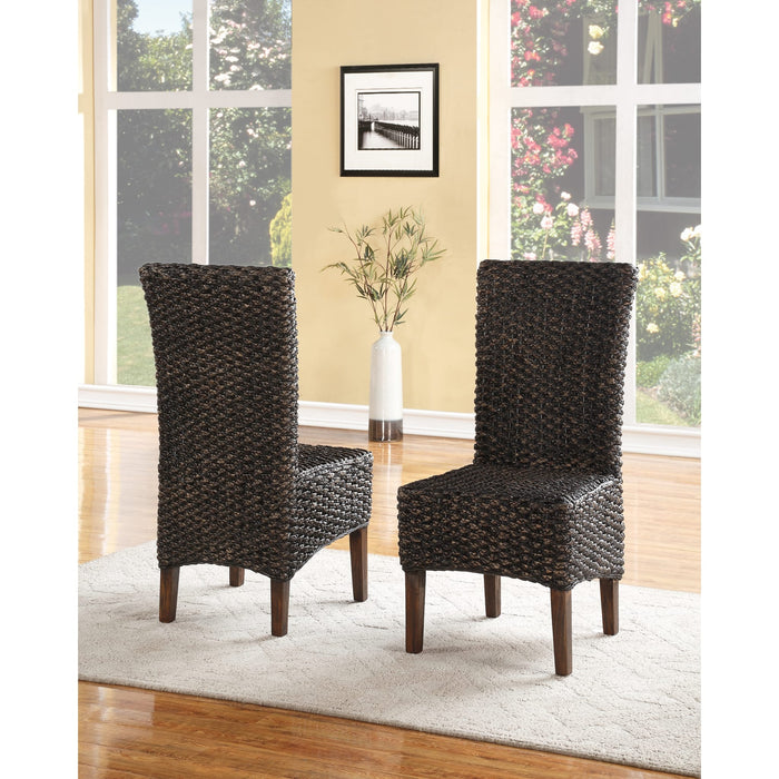 Modus Furniture Meadow Wicker Dining Chair in Brick Brown 655450090875 3F4166 Main Image