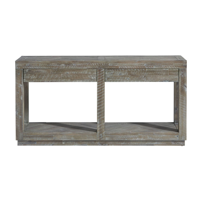 Modus Furniture Herringbone Solid Wood Two Drawer Console in Rustic Latte 655450244315 5QS323 Image 3