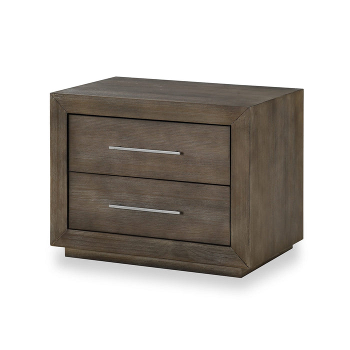 Modus Furniture Melbourne Two Drawer Nightstand with USB in Dark Pine 655450258992 8D6481 Image 3