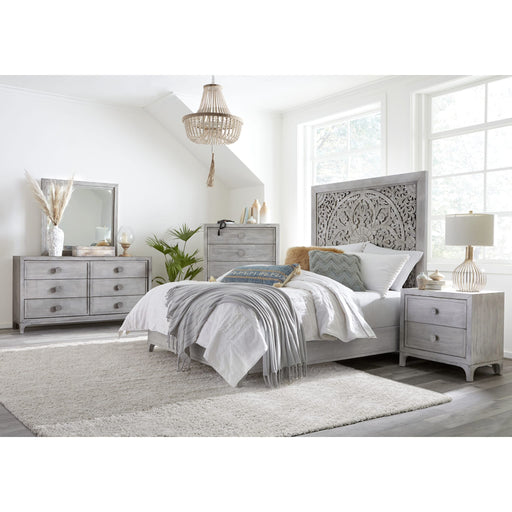 Modus Furniture Boho Chic Nighstand in Washed White 655450272134 1JQ981 Image 1