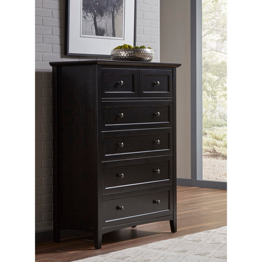 Modus Furniture Paragon Five Drawer Chest in Black (2024) 655450432101 4N0284A Main Image