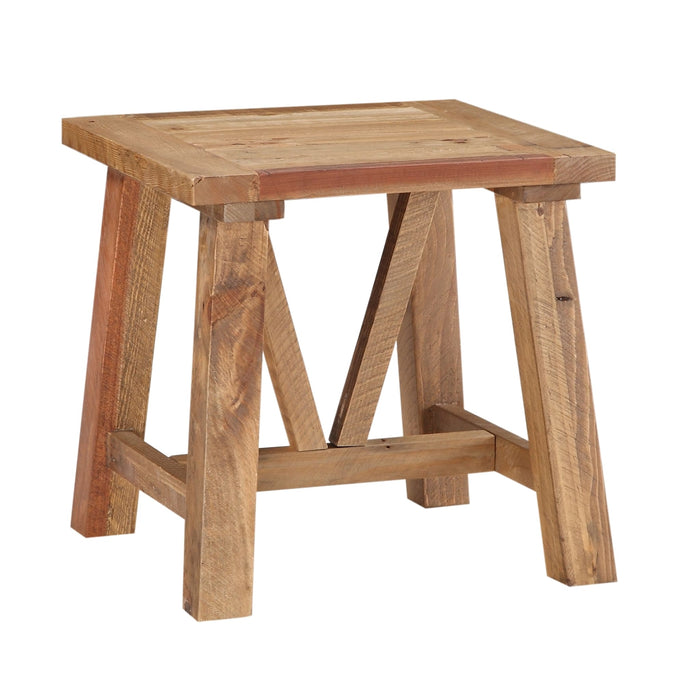 Modus Furniture Harby Reclaimed Wood Square Side Table in Rustic Tawny 655450170683 8W6822 Image 2