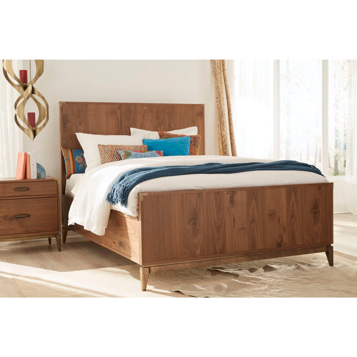 Adler Wood Panel Bed in Natural Walnut
