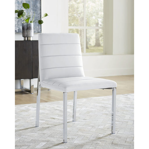 Modus Amalfi Metal Back Chair in White Leather Main Image
