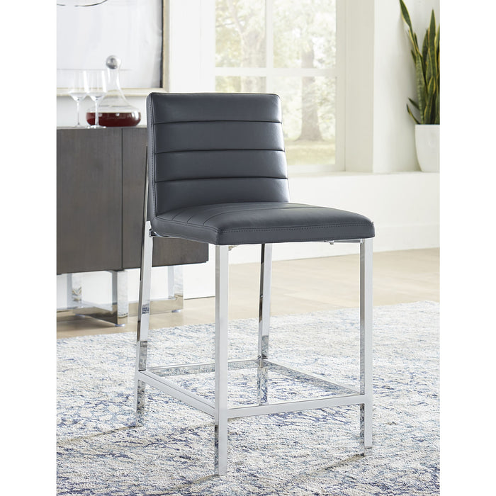 Modus Amalfi Metal Back Counter Stool in Cobalt Leather Main Image