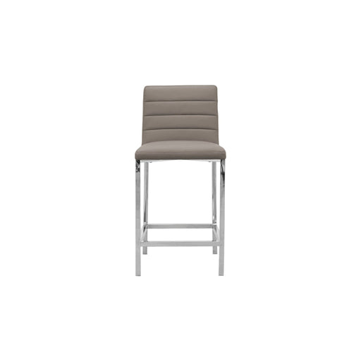 Modus Amalfi Metal Back Counter Stool in Taupe Leather Image 1