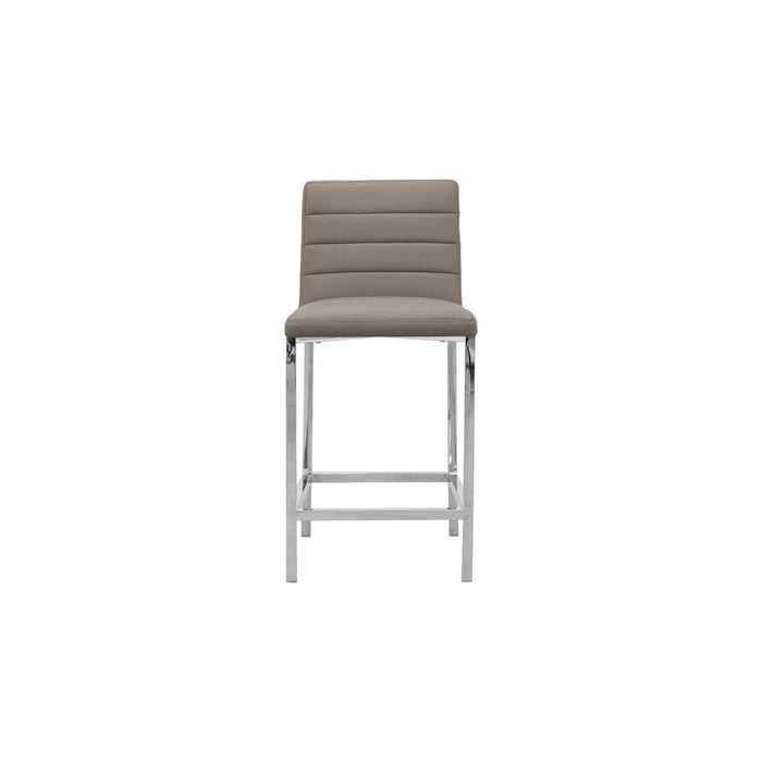 Modus Amalfi Metal Back Counter Stool in Taupe Leather Image 1