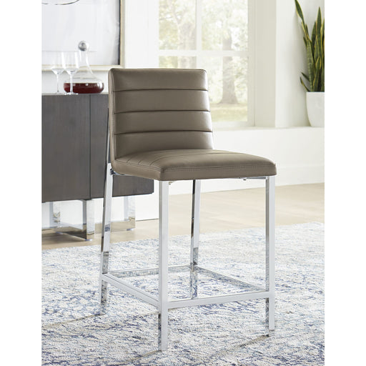 Modus Amalfi Metal Back Counter Stool in Taupe Leather Main Image