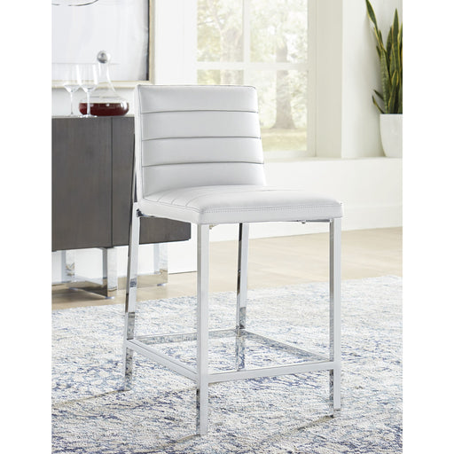 Modus Amalfi Metal Back Counter Stool in White Leather Main Image