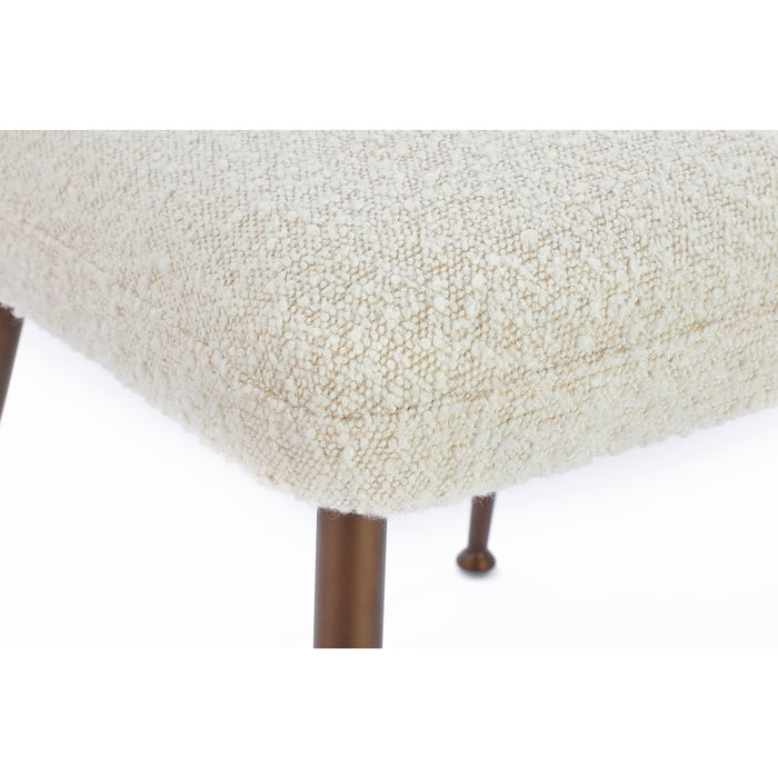 Modus Avery Upholstered Dining Chair in Ricotta Boucle and Bronze Metal Image 2