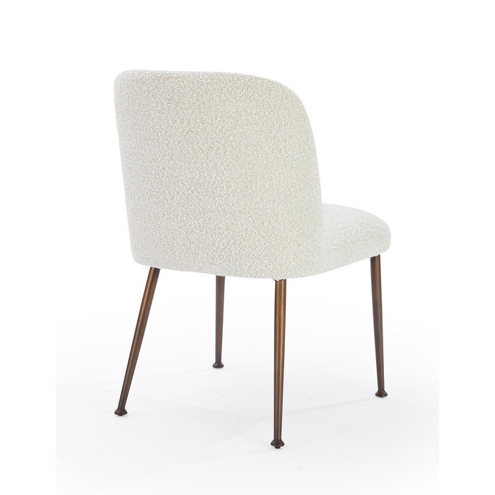 Modus Avery Upholstered Dining Chair in Ricotta Boucle and Bronze Metal Image 5