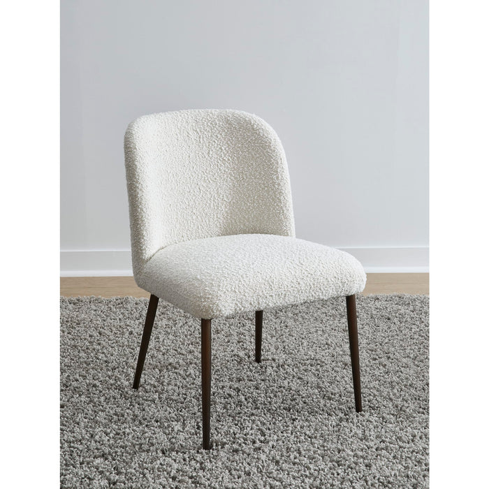 Modus Avery Upholstered Dining Chair in Ricotta Boucle and Bronze Metal Main Image