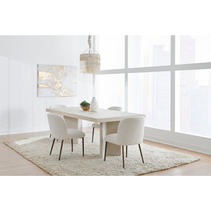 Modus Caye Stone Top Double Pedestal Dining Table with Ivory Cement Base Image 2