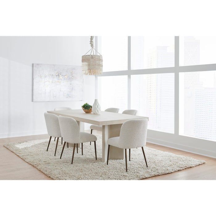 Modus Caye Stone Top Double Pedestal Dining Table with Ivory Cement Base Image 3