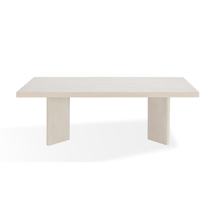 Modus Caye Stone Top Double Pedestal Dining Table with Ivory Cement Base Image 4