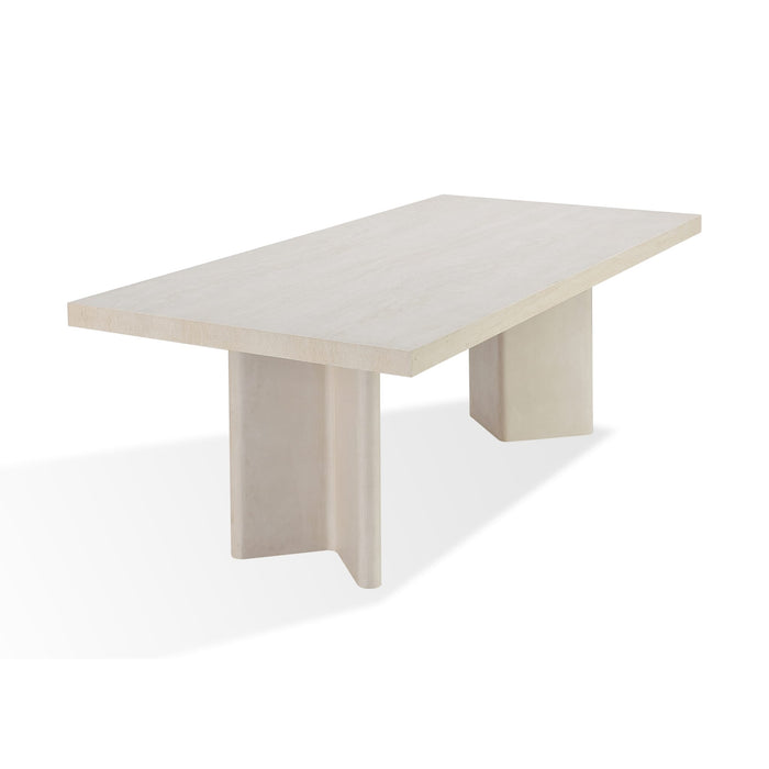 Modus Caye Stone Top Double Pedestal Dining Table with Ivory Cement Base Image 5