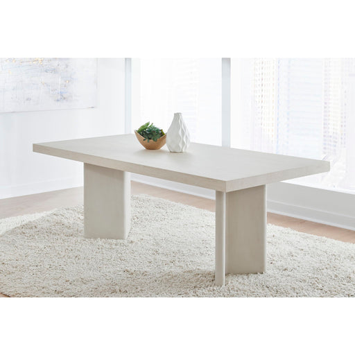 Modus Caye Stone Top Double Pedestal Dining Table with Ivory Cement Base Main Image