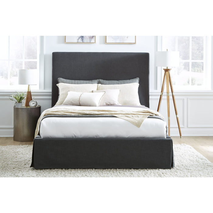 Cheviot UpholsteredSkirted Storage Panel Bed in Iron