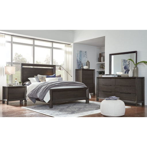 Modus Chloe Wood Panel Bed in Basalt Grey Image 1