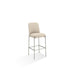 Modus Dion Upholstered Bar Stool in Camel Synthetic Leather and Brushed Nickel Metal Image 1