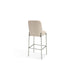 Modus Dion Upholstered Bar Stool in Camel Synthetic Leather and Brushed Nickel Metal Image 3