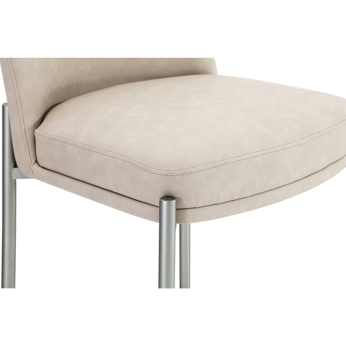 Modus Dion Upholstered Bar Stool in Camel Synthetic Leather and Brushed Nickel Metal Image 4