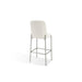 Modus Dion Upholstered Bar Stool in Natural Light Linen and Brushed Nickel Metal Image 3