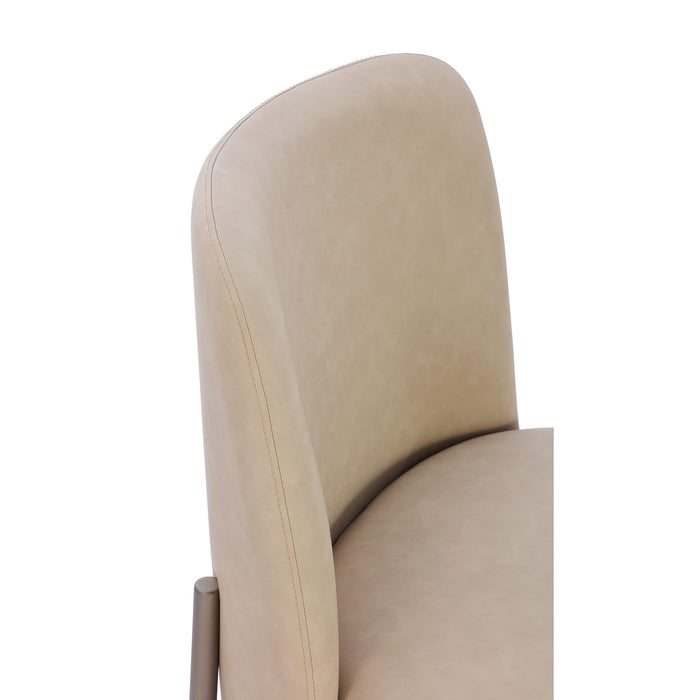 Modus Dion Upholstered Dining Chair in Camel Synthetic Leather and Brushed Nickel Metal Image 2