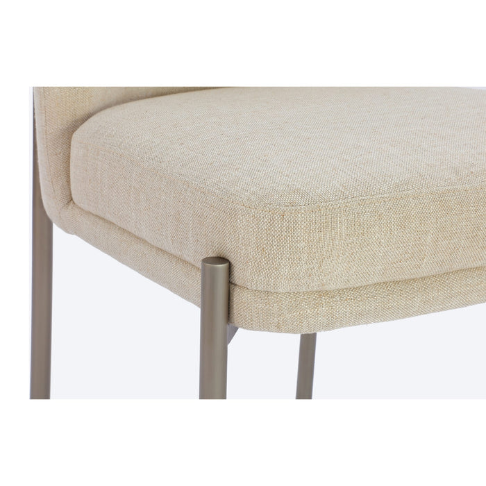 Modus Dion Upholstered Dining Chair in Natural Light Linen and Brushed Nickel Metal Image 2