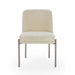 Modus Dion Upholstered Dining Chair in Natural Light Linen and Brushed Nickel Metal Image 3