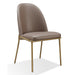Modus Doheny Leather Upholstered Metal Leg Dining Chair in Boots and Brass Image 1