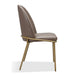 Modus Doheny Leather Upholstered Metal Leg Dining Chair in Boots and Brass Image 4