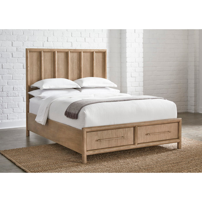 Dorsey Wooden Two Drawer Storage Bed in Granola